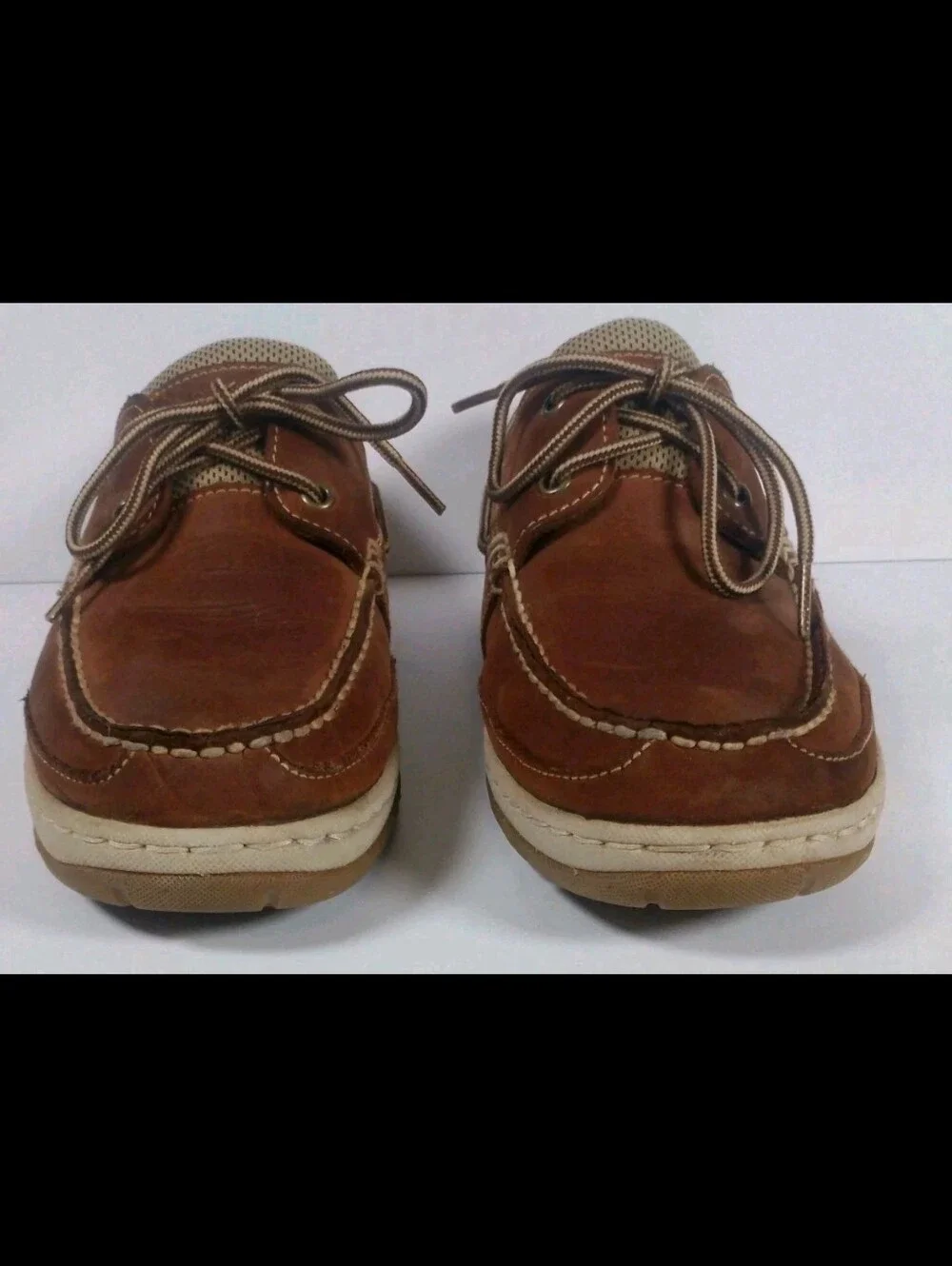 Rockport Works Mens Brown Leather Mesh Sailing Club Boat Shoes RK6736 Size 10